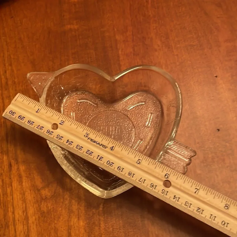 Vintage Safe-Bake USA Glass Heart Pan with Cupid & Arrow